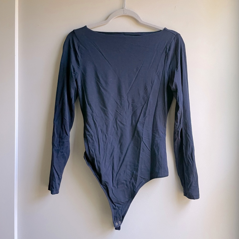 Abercrombie and Fitch Navy Blue Bodysuit Size Medium Soft Modal